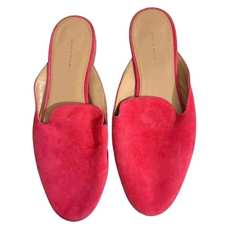Final Sale! Banana Republic shoes women's 10 Pink suede leather slip on shoes so